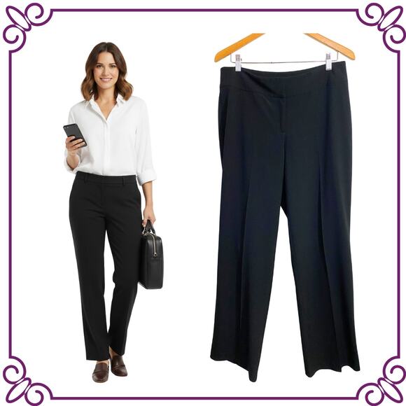 Chico's Classic NO Pocket Strait Leg Pants Slacks Size 1.5 Regular M - 10 - Picture 1 of 9